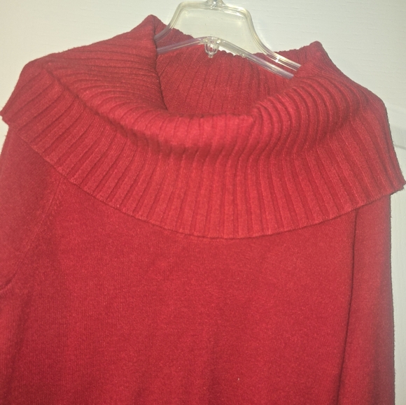 Inc International Concepts Designer Red Ribbon cowl neck - Picture 7 of 11